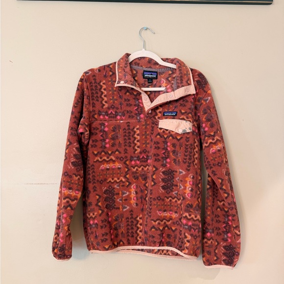 Patagonia Synchilla Fleece Jacket - Brown and Pink Pattern - Picture 1 of 6